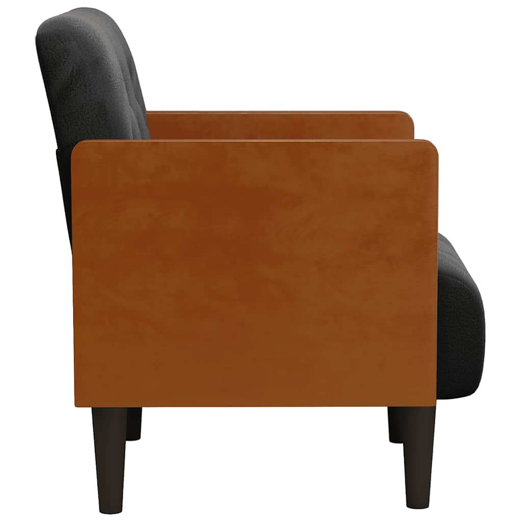 Armchair with Armrests Black 55 cm Velvet