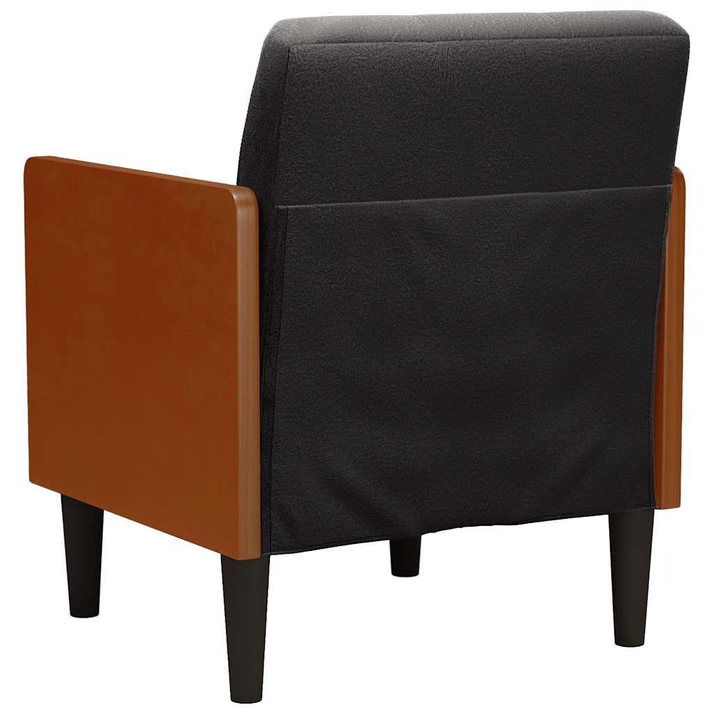 Armchair with Armrests Black 55 cm Velvet