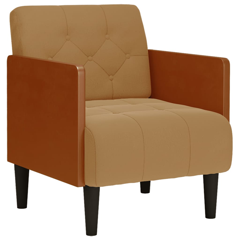 Sessel mit Armlehnen Braun 55 cm Samt