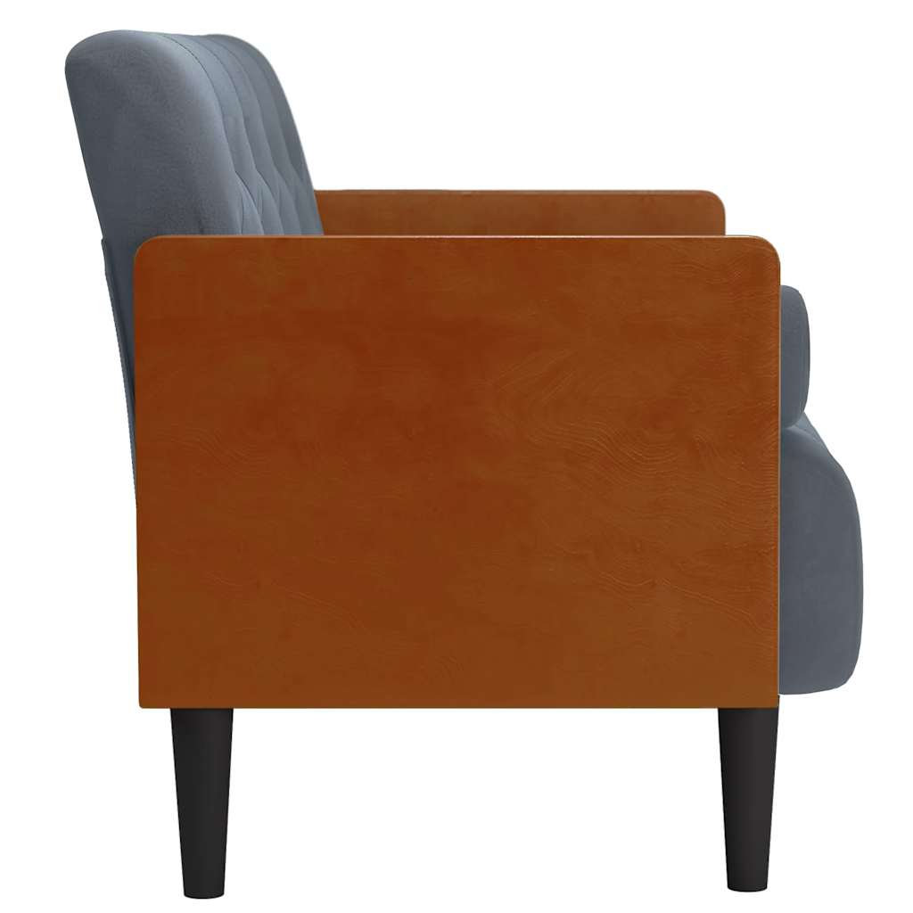 Zweisitzer-Sofa mit Nackenrollen Dunkelgrau 110 cm Samt