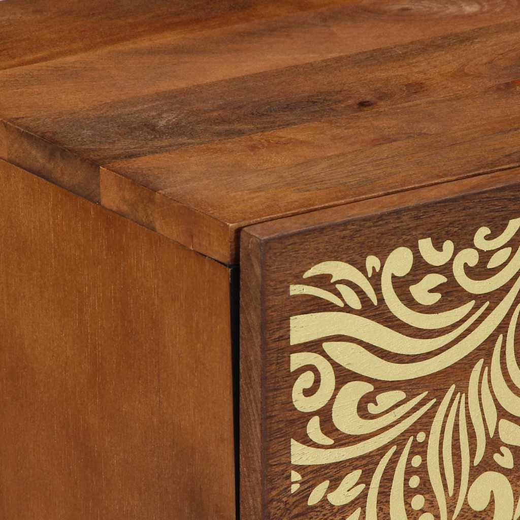 Nachttisch Honigbraun 40 x 33 x 46 cm massives Mangoholz