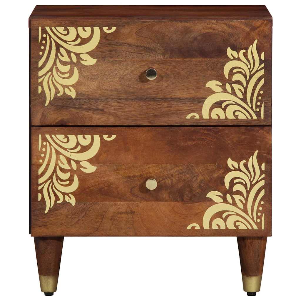 Nachttisch Honigbraun 40 x 33 x 46 cm massives Mangoholz