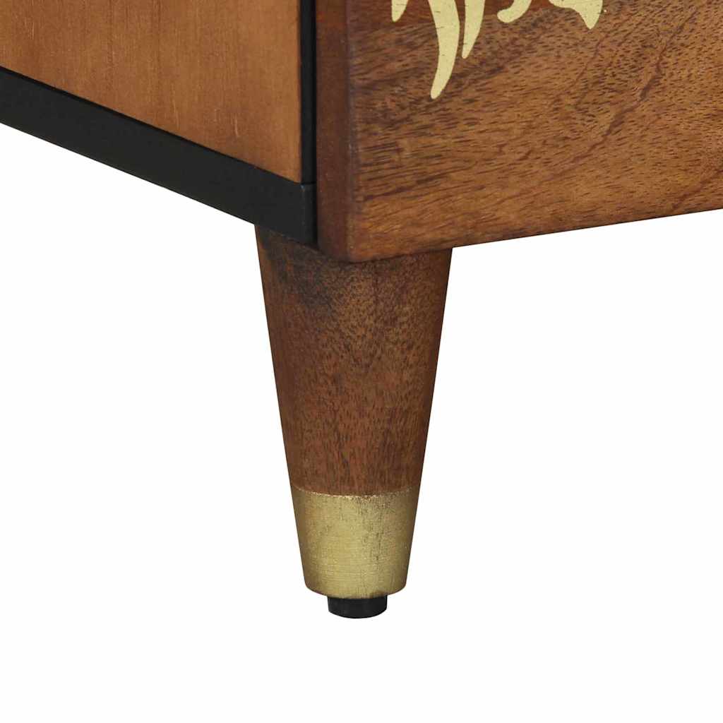 Nachttisch 2 pcs Honigbraun 40 x 33 x 46 cm massives Mangoholz