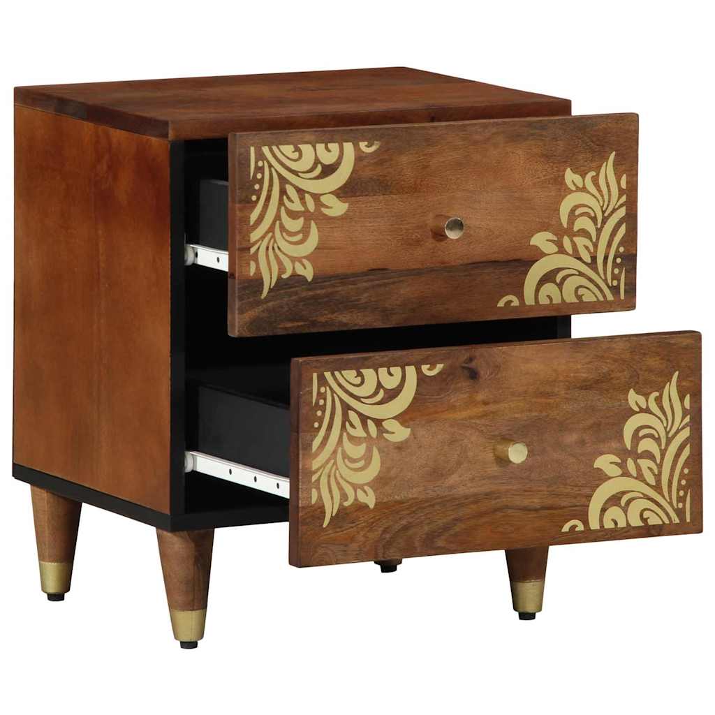 Nachttisch 2 pcs Honigbraun 40 x 33 x 46 cm massives Mangoholz