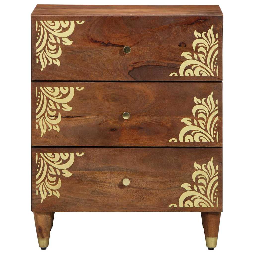 Nachttisch Honigbraun 50 x 33 x 62 cm massives Mangoholz