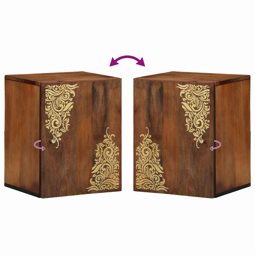 Badezimmer-Schrank Braun 38 x 33,5 x 48 cm Massivholz Mango