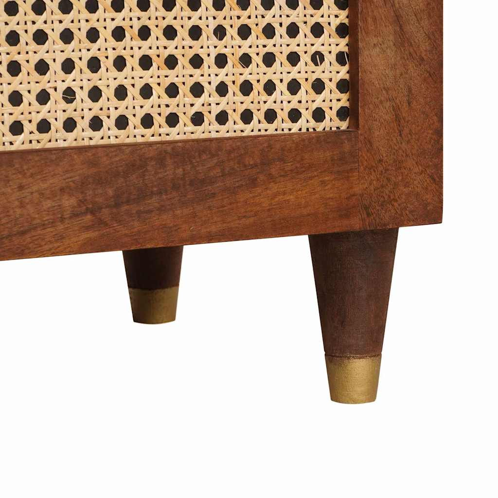 Nachttische Braun 50 x 33 x 60 cm Rohr und massives Mangoholz