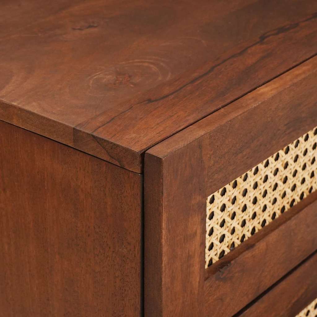 Nachttische Braun 50 x 33 x 60 cm Rohr und massives Mangoholz