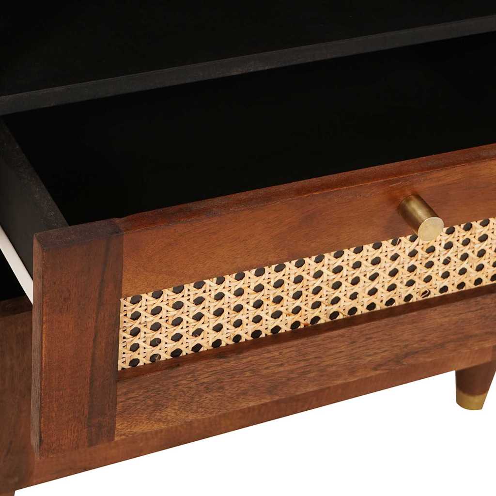 Nachttische Braun 50 x 33 x 60 cm Rohr und massives Mangoholz