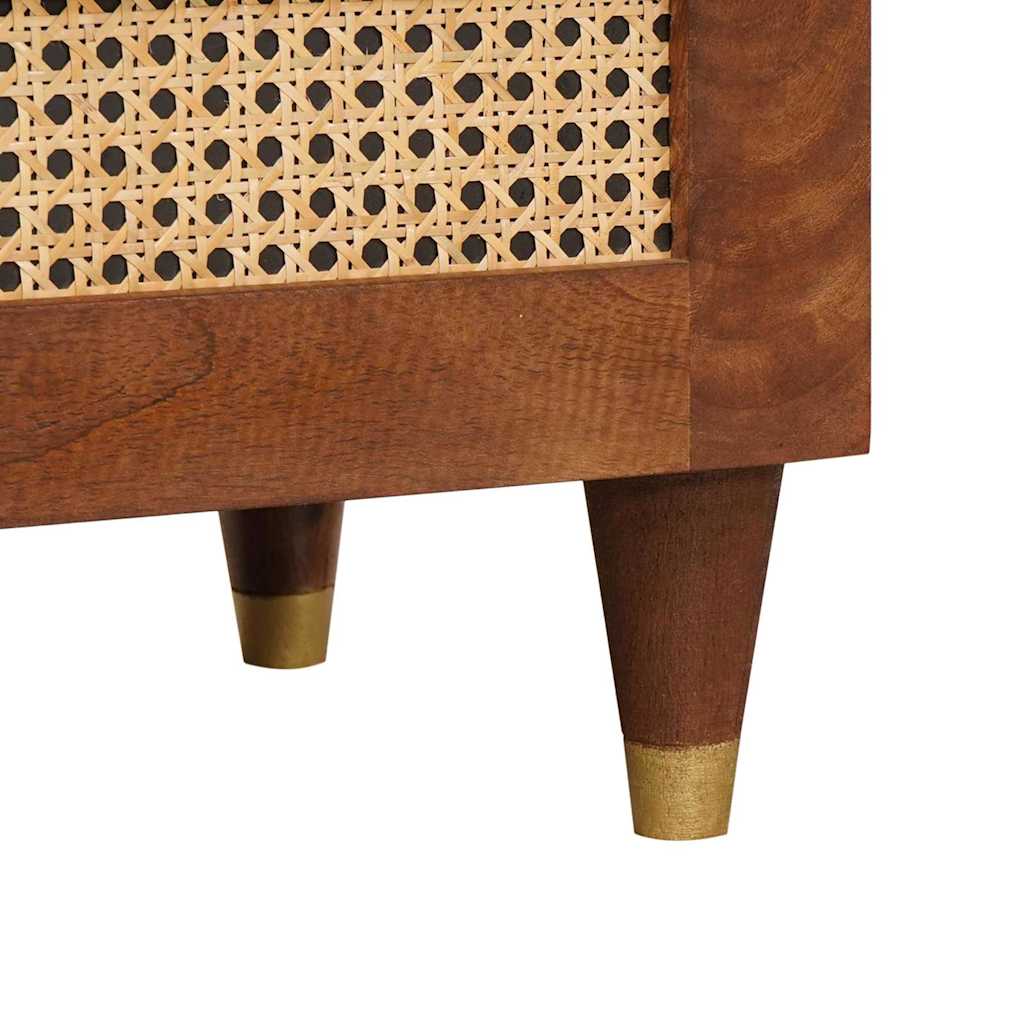 Nachttische Braun 50 x 33 x 60 cm Rohr und massives Mangoholz