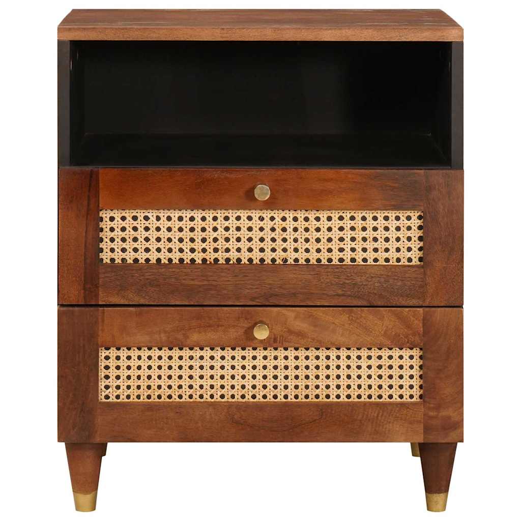Nachttische Braun 50 x 33 x 60 cm Rohr und massives Mangoholz