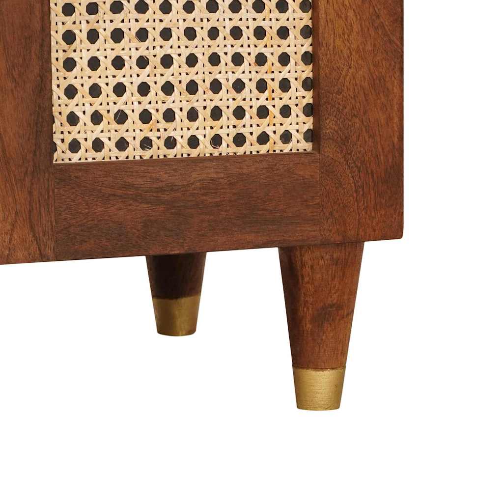 Nachttische Braun 50 x 33 x 60 cm Rohr und massives Mangoholz