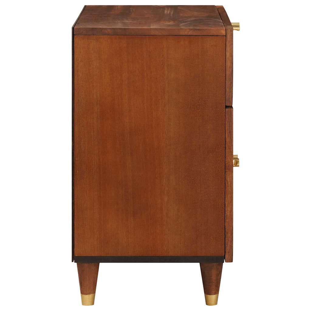 Nachttische Braun 50 x 33 x 60 cm Rohr und massives Mangoholz