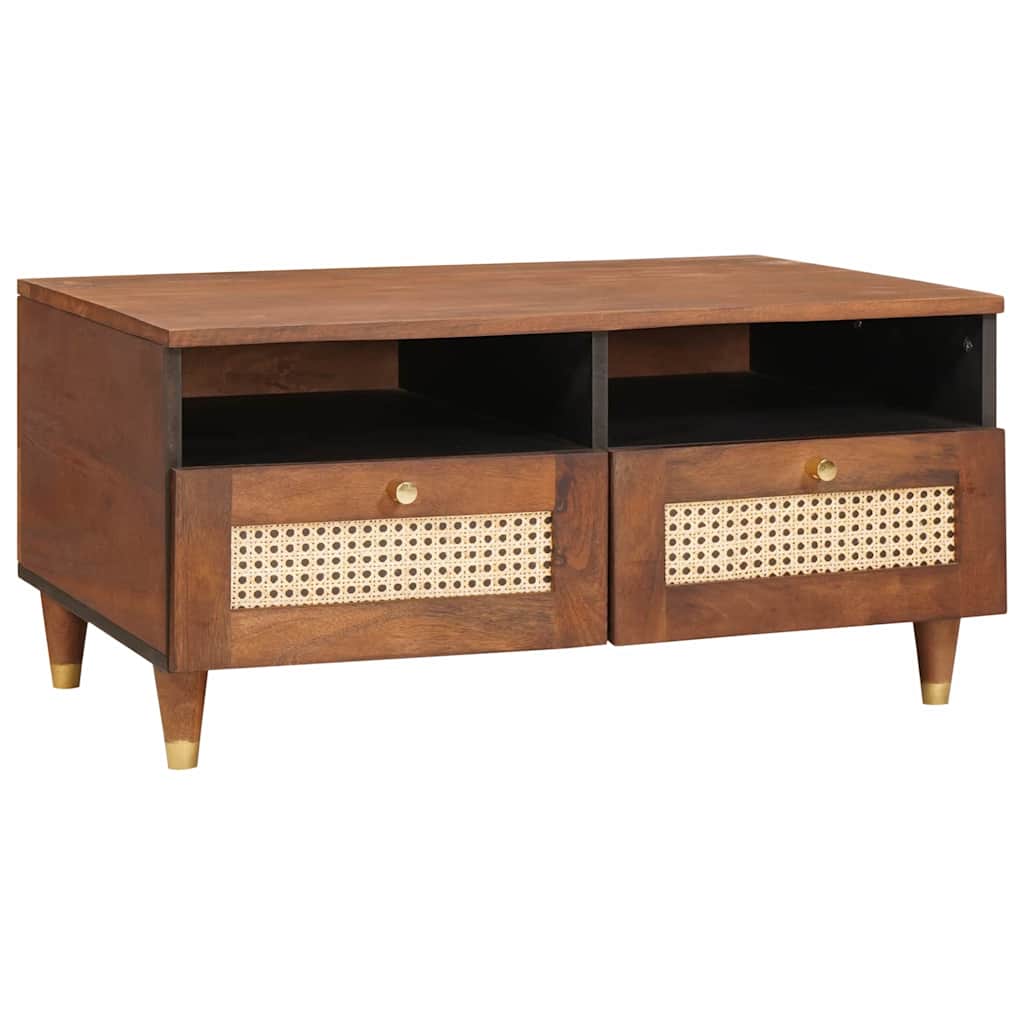 Kaffee-Tische Braun 80 x 54 x 40 cm Rohr und massives Mangoholz