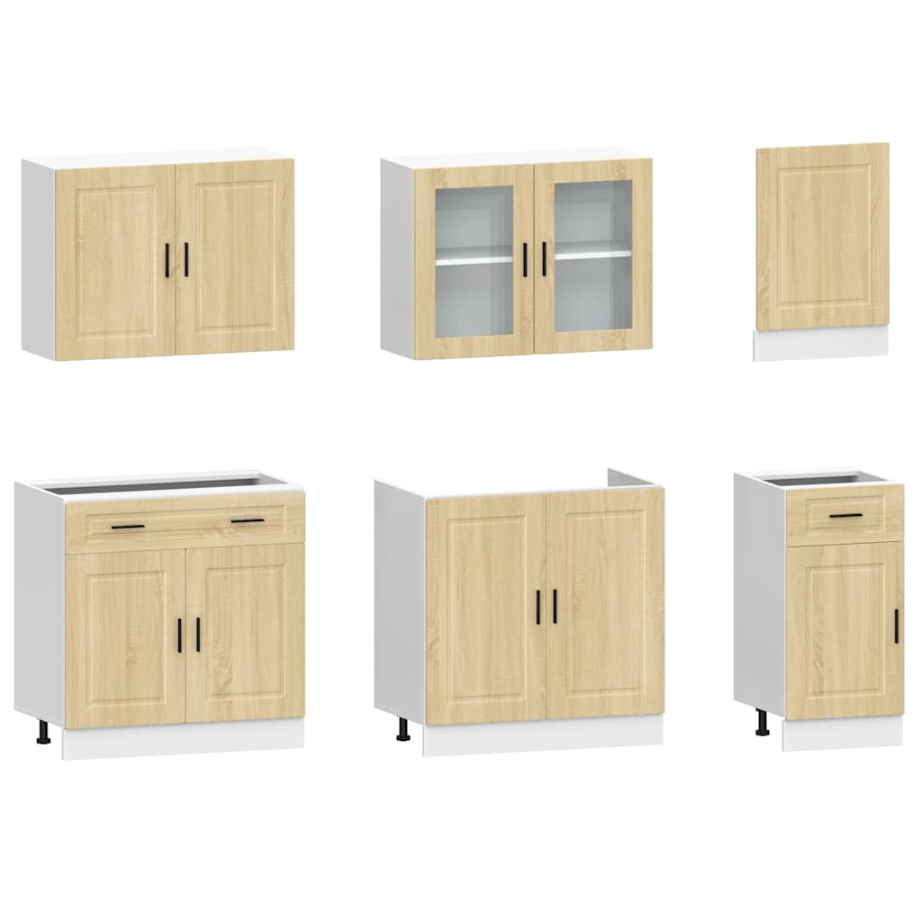 7-tlg. Küchenschrank-Set Porto Sonoma-Eiche Holzwerkstoff