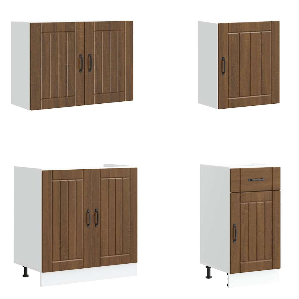 7-piece kitchen cabinet set Lucca brown oak look wood material