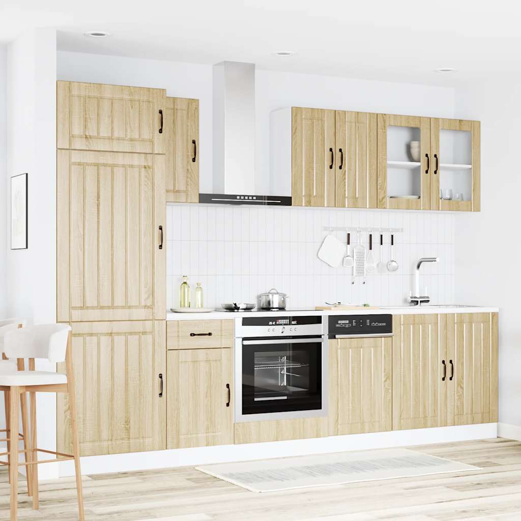 8-piece kitchen cabinet set Lucca Sonoma oak wood-based material