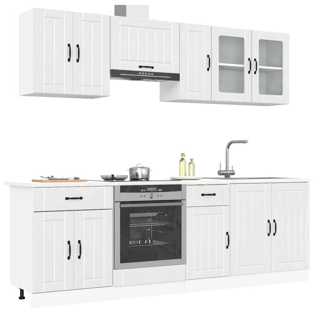 8-tlg. Küchenschrank-Set Lucca Hochglanz-Weiß Holzwerkstoff