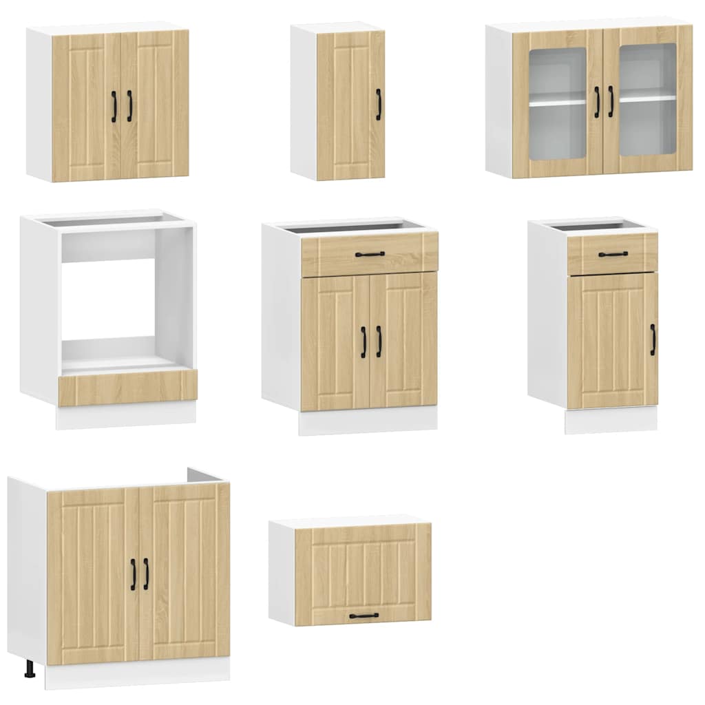 8-tlg. Küchenschrank-Set Lucca Sonoma-Eiche Holzwerkstoff