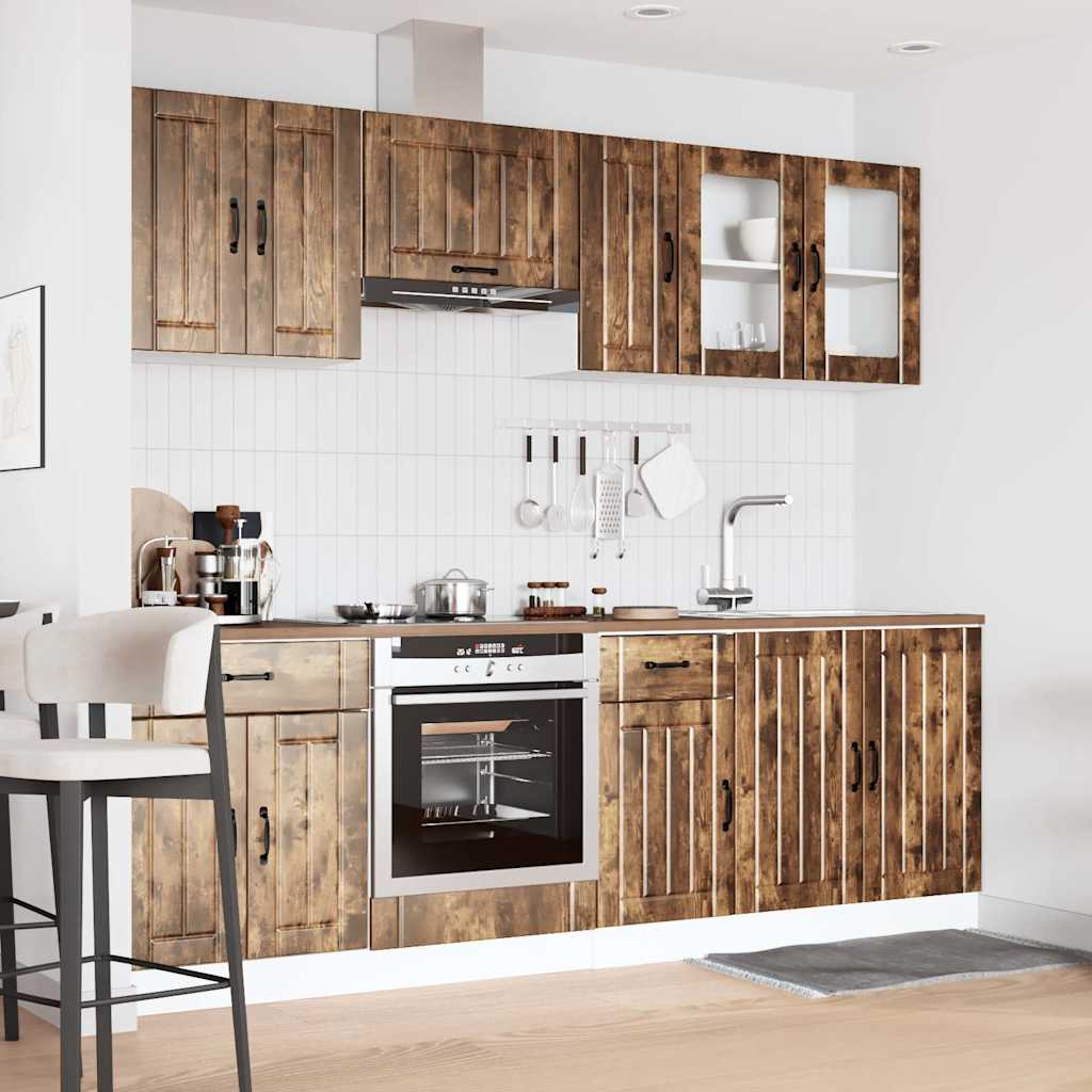 8-tlg. Küchenschrank-Set Lucca Räuchereiche Holzwerkstoff