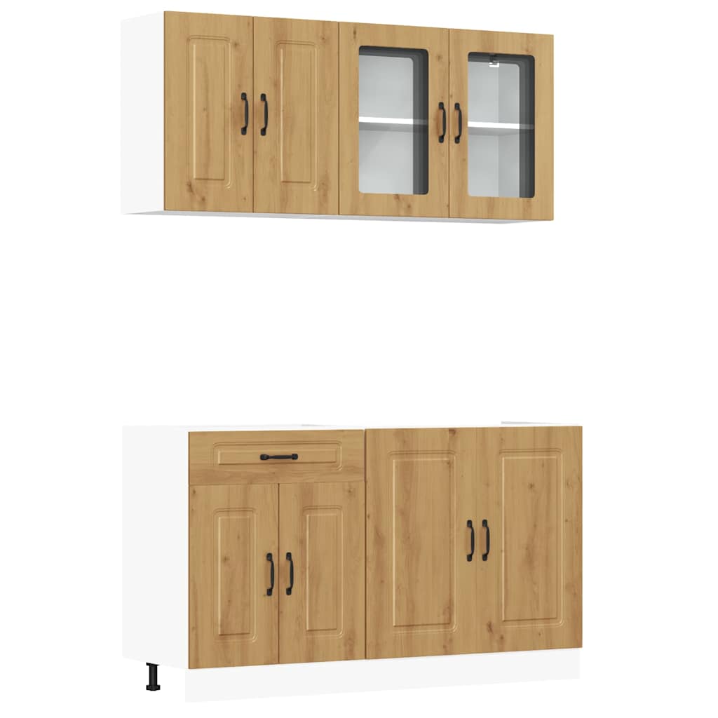 4-tlg. Küchenschrank-Set Kalmar Artisan-Eiche Holzwerkstoff