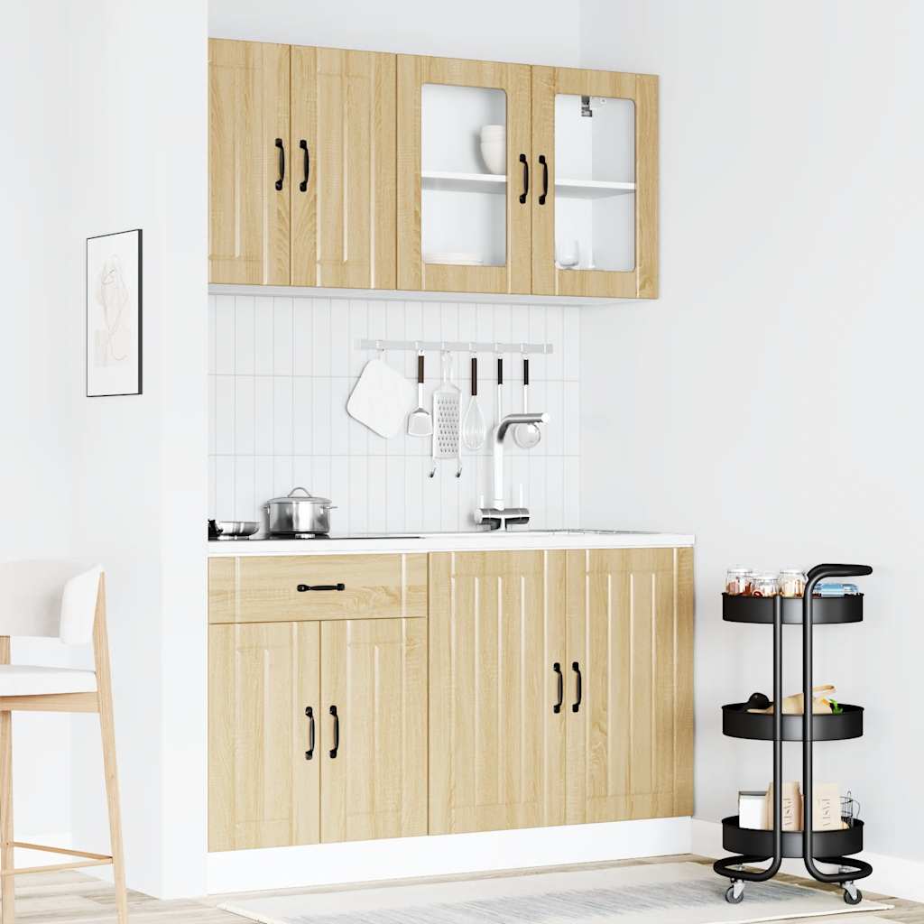 4-piece kitchen cabinet set Lucca Sonoma oak wood-based material