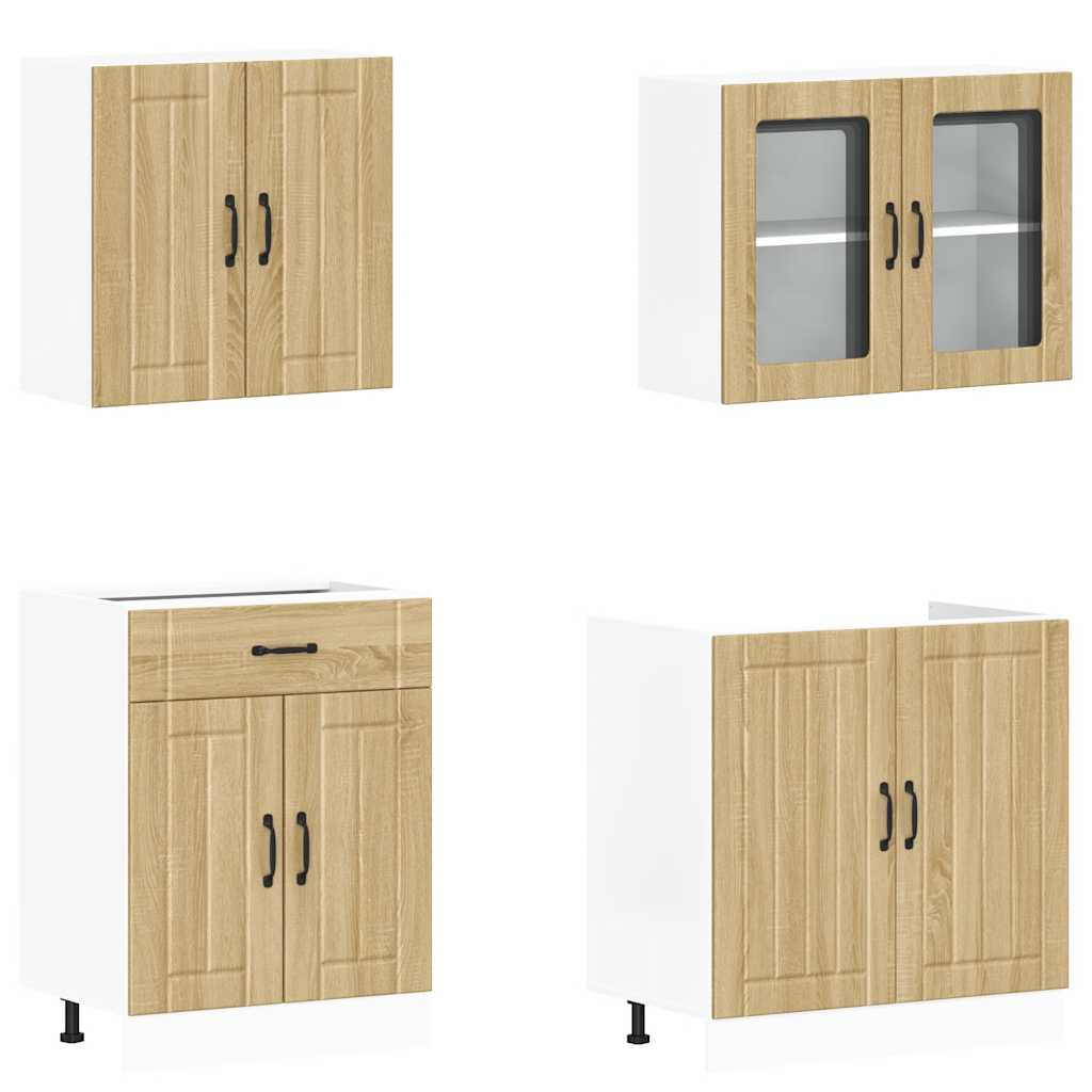 4-piece kitchen cabinet set Lucca Sonoma oak wood-based material