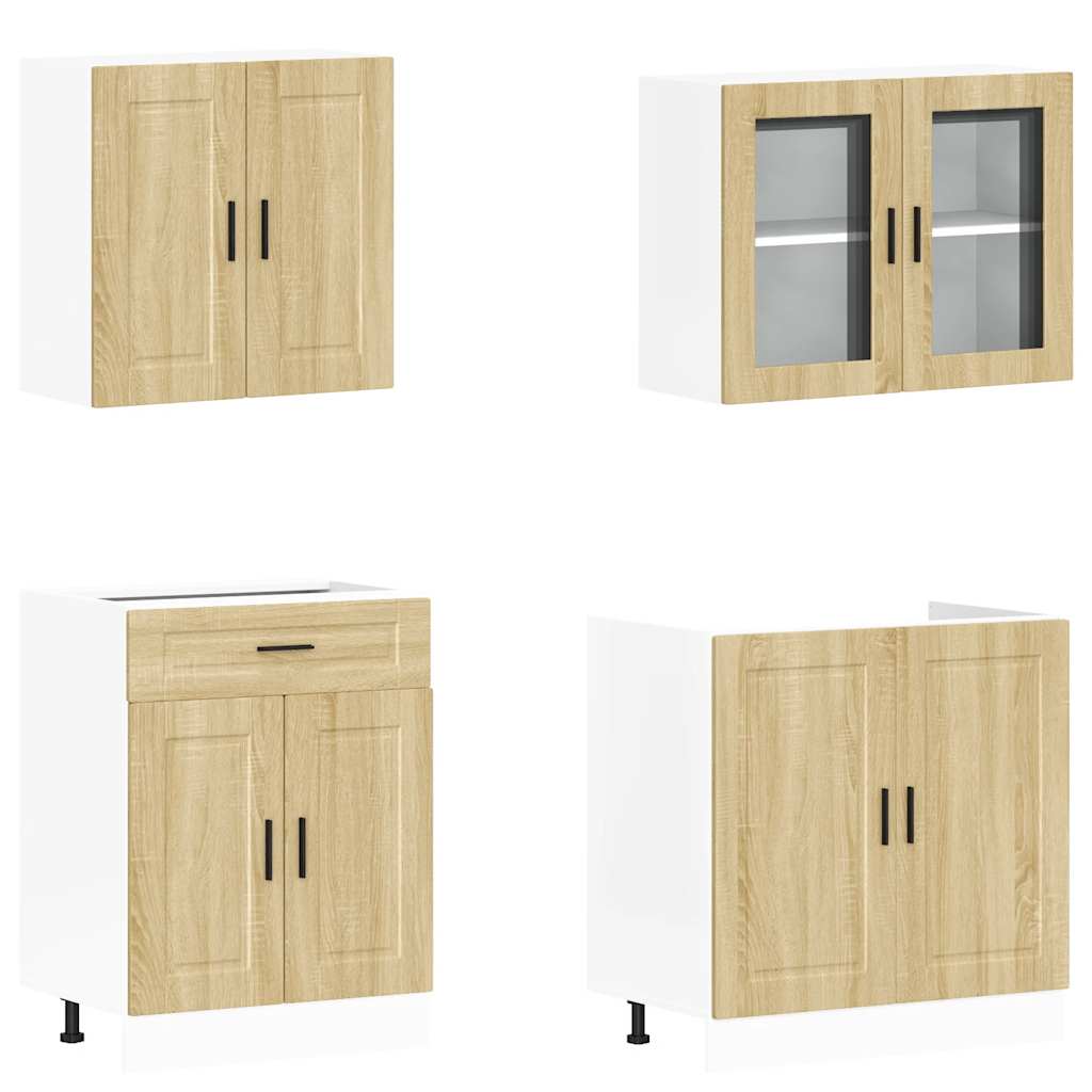 4-tlg. Küchenschrank-Set Porto Sonoma-Eiche Holzwerkstoff