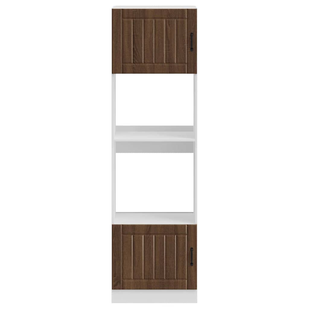 Built-in stove cabinets (2 pieces) in Lucca brown oak look, wood-based material