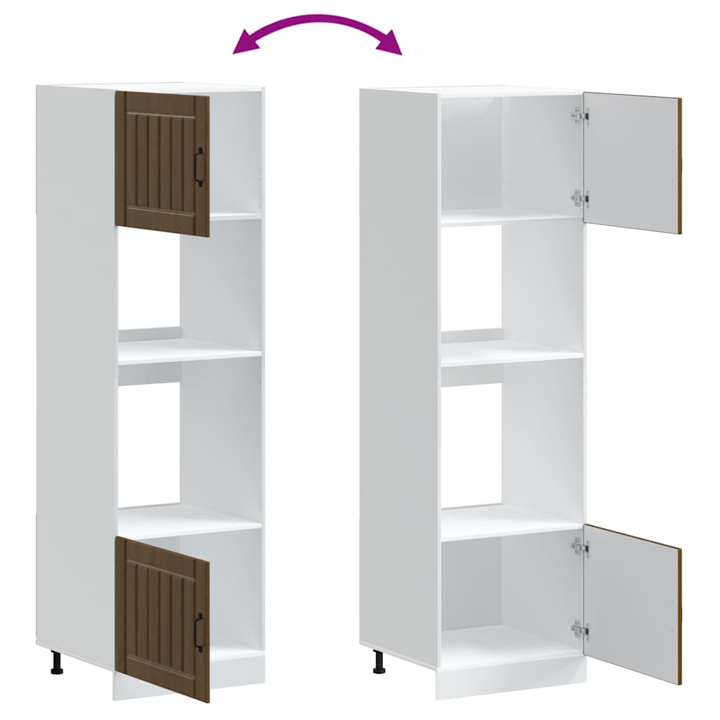 Built-in stove cabinets (2 pieces) in Lucca brown oak look, wood-based material
