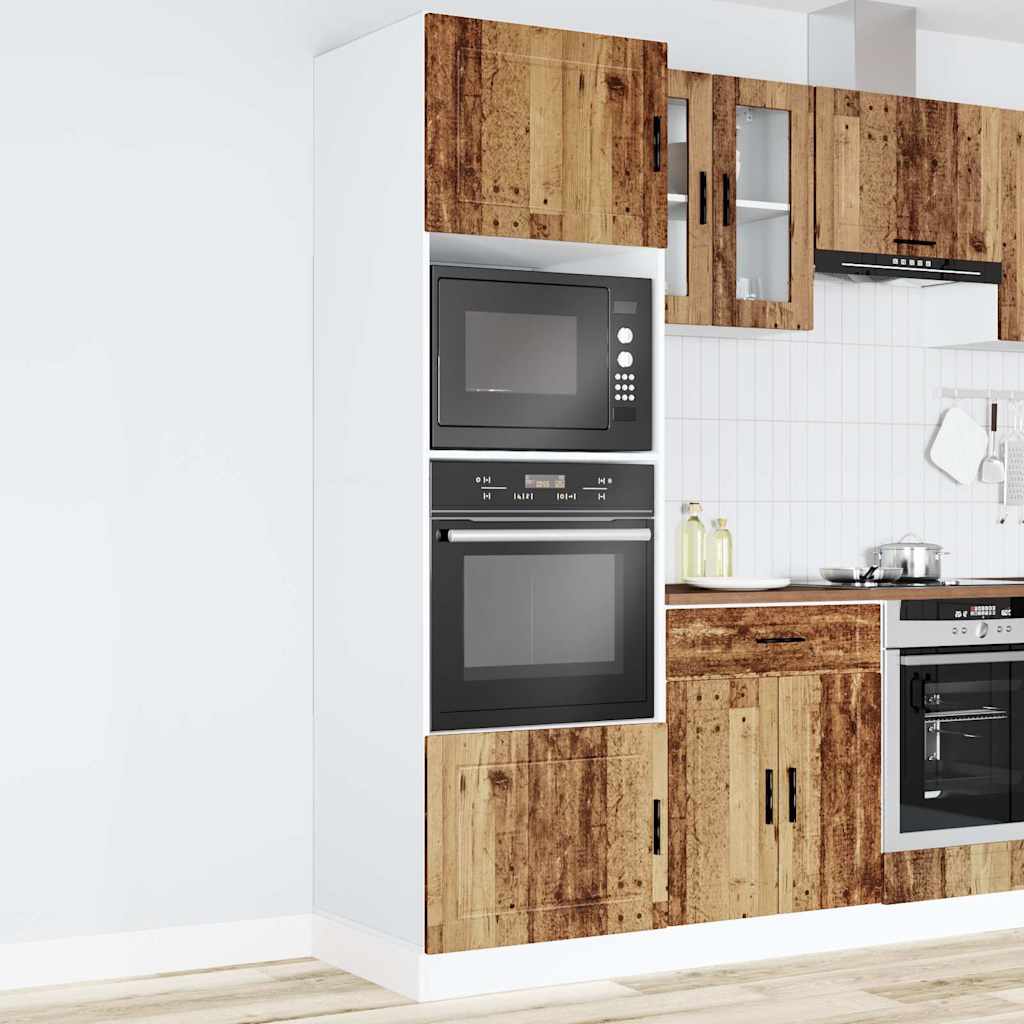 Built-in stove cabinets 2 pcs. Porto reclaimed wood look wood material