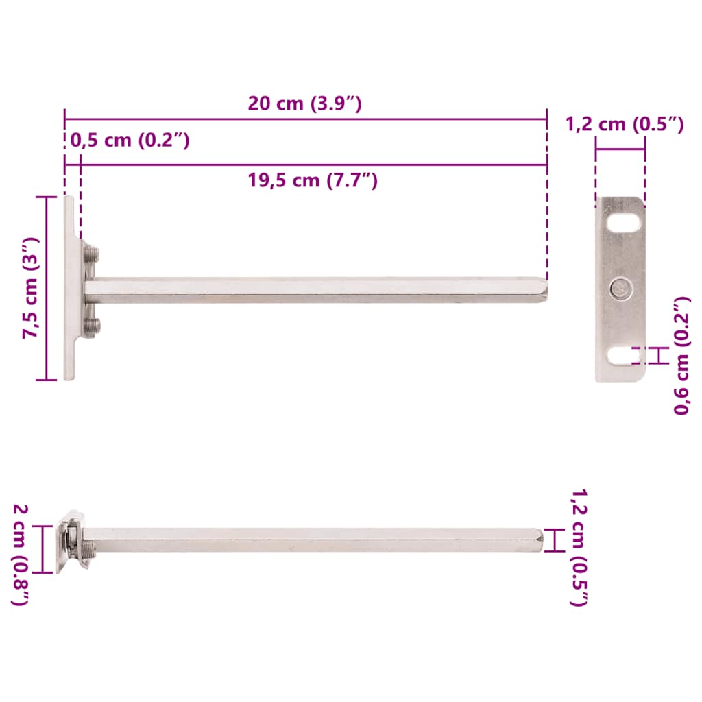 Floating Shelf Supports 12 pcs. Invisible Ø12x200 mm