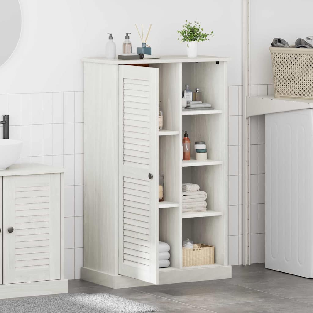 Badezimmer Schrank mit Speicher VIGO Weiß 67,5 x 34 x 110 cm
