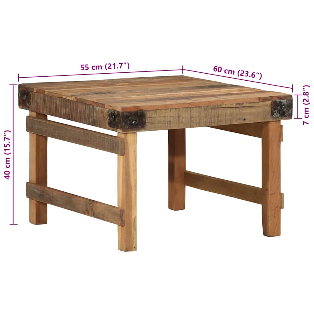 Couchtisch Braun 60 x 55 x 40 cm recyceltes Massivholz