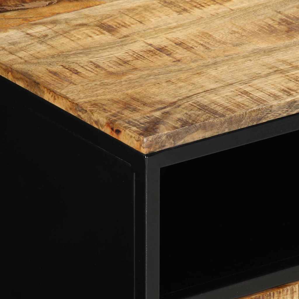 Couchtisch with Drawer Braun 90 x 50 x 40 cm Massivholz Mango