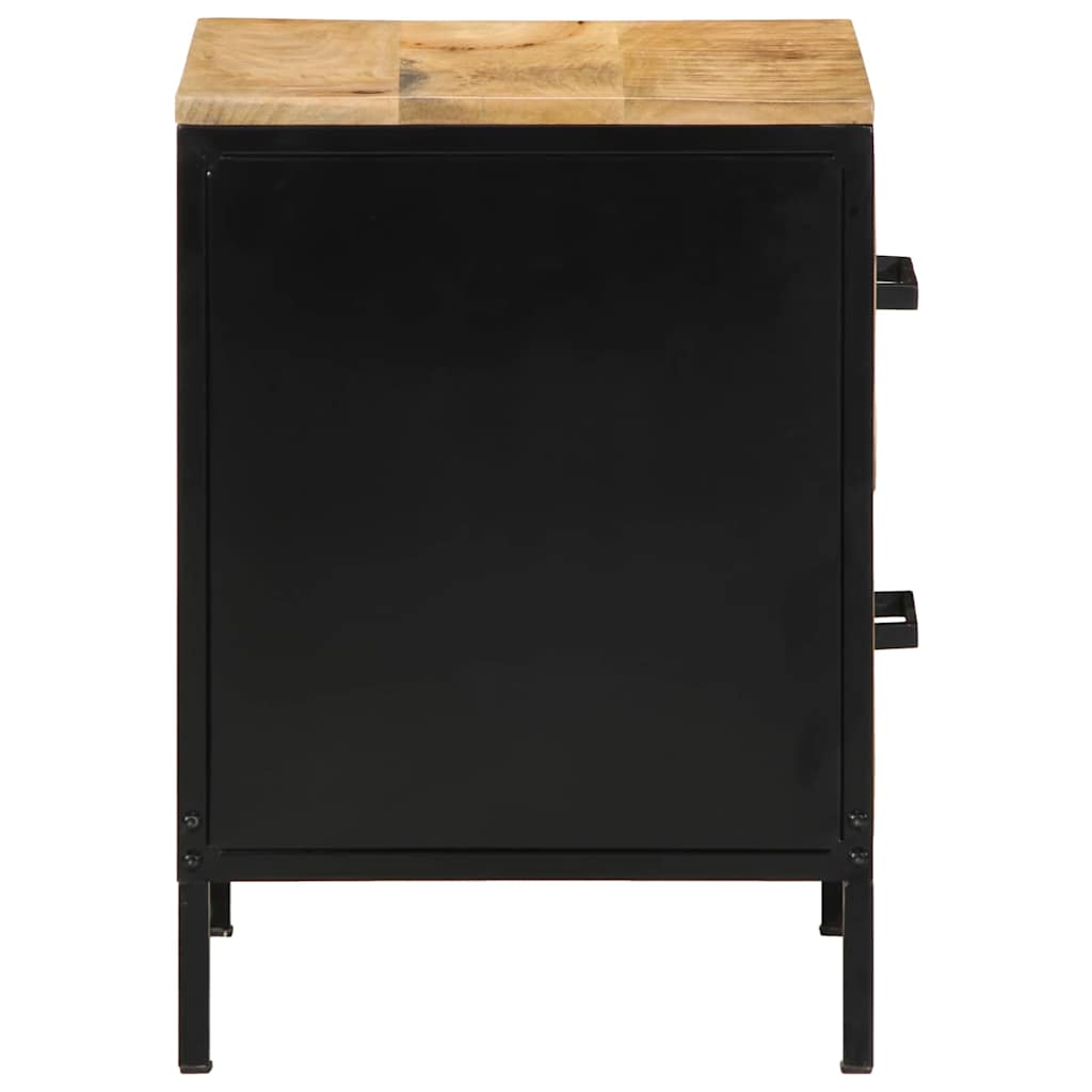 Nachttisch Braun und Schwarz 40 x 35 x 50 cm massives Mangoholz