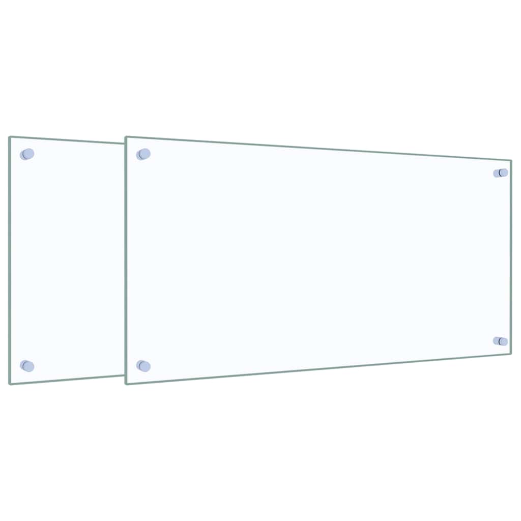 Küchenrückwände 2 Stk. Transparent 80x40 cm Hartglas