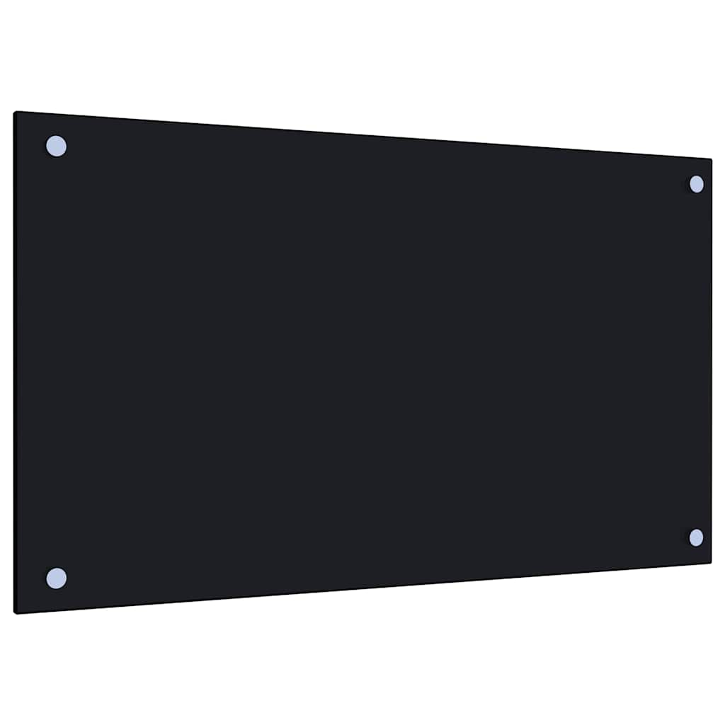 Küchenrückwände 2 Stk. Schwarz 70x40 cm Hartglas