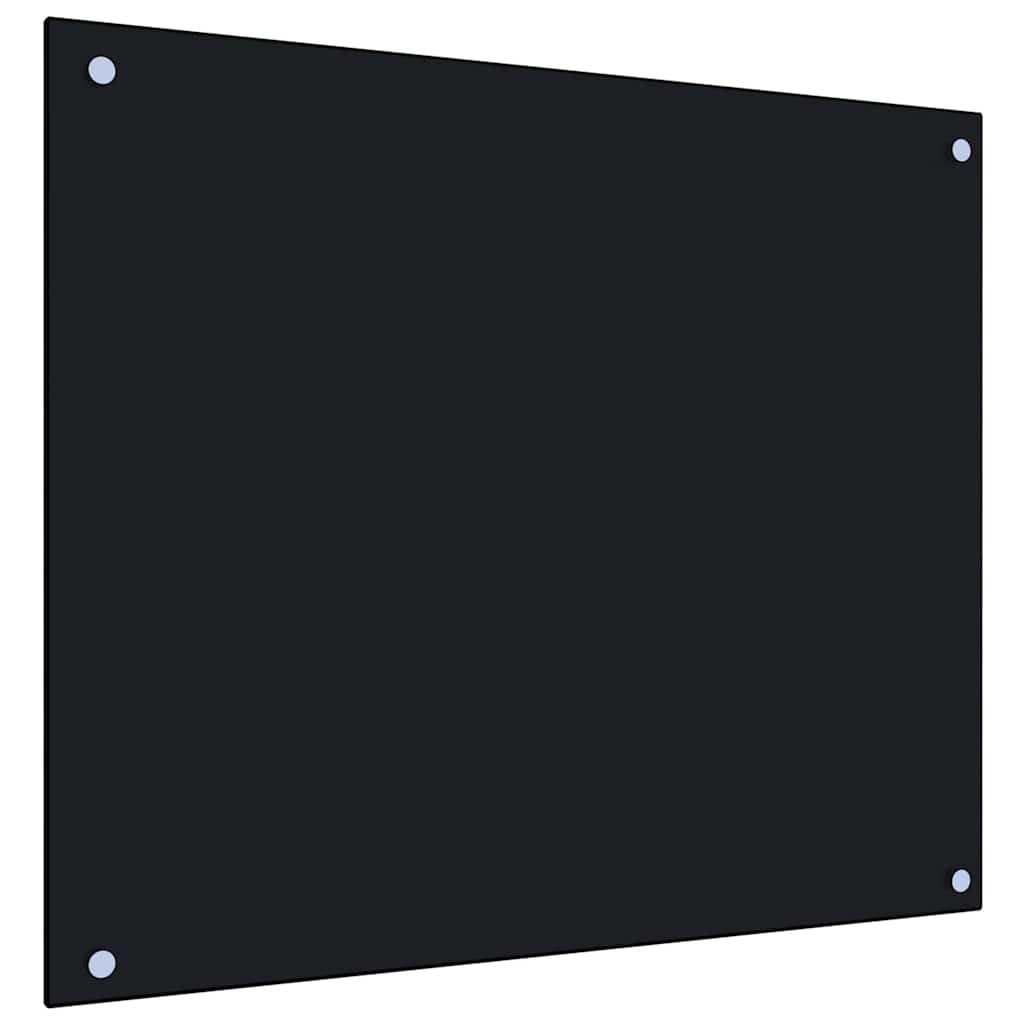 Küchenrückwände 2 Stk. Schwarz 70x60 cm Hartglas