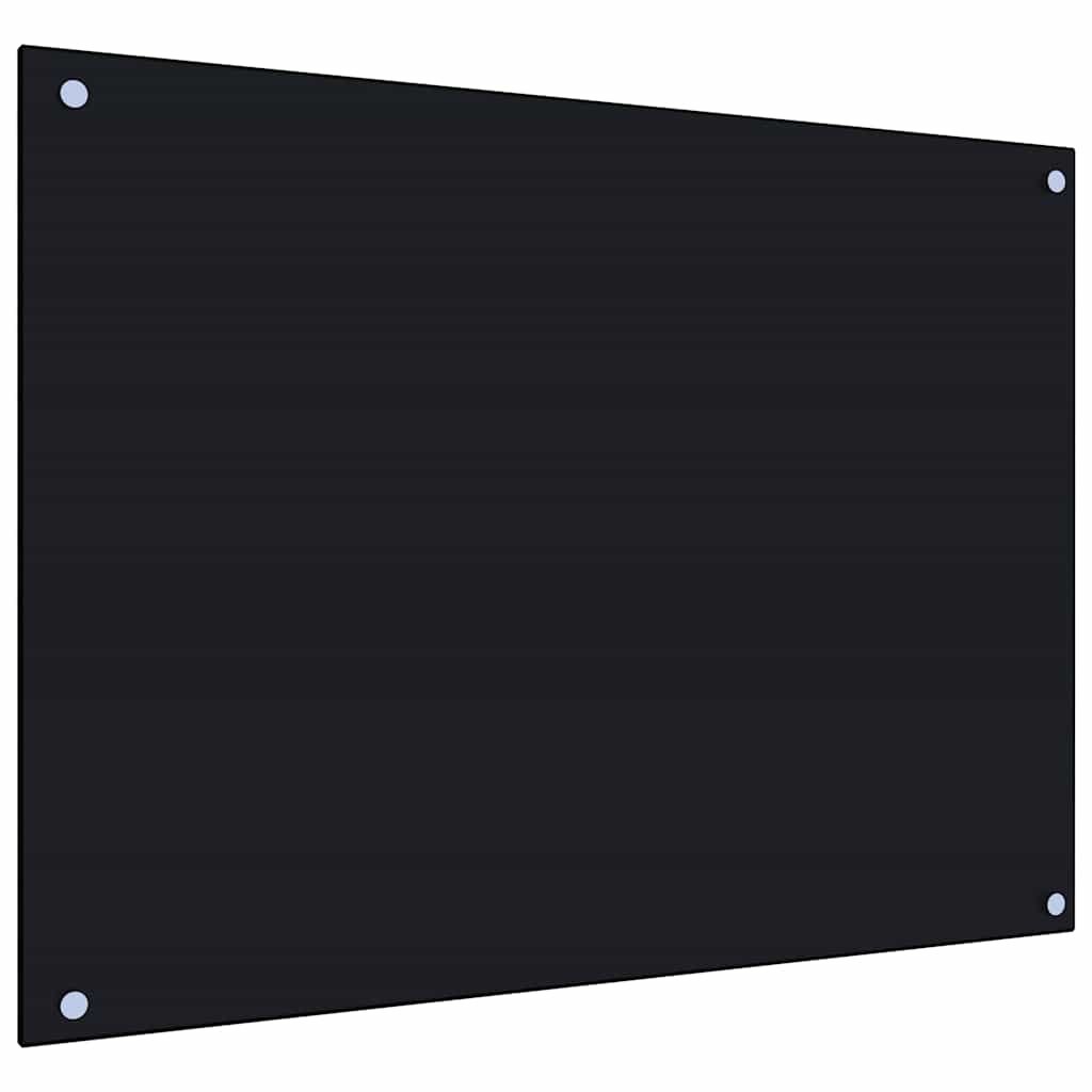 Küchenrückwände 2 Stk. Schwarz 80x60 cm Hartglas