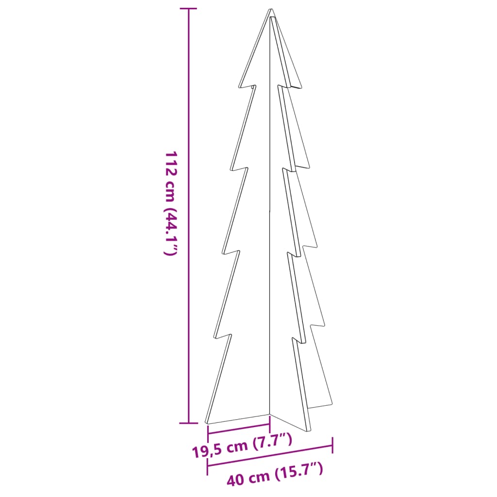 Christmas tree to decorate 112 cm solid pine wood