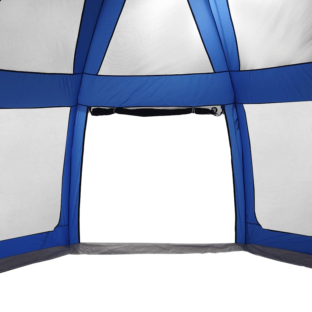 Poolzelt mit abnehmbarem Überzelt Netzwänden Azurblau 510x510cm