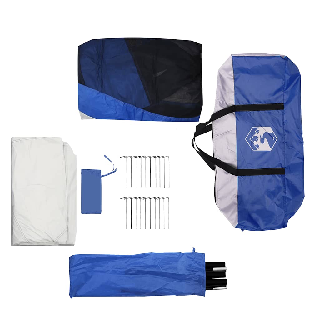 Pool tent with removable flysheet mesh walls azure blue 690x690cm
