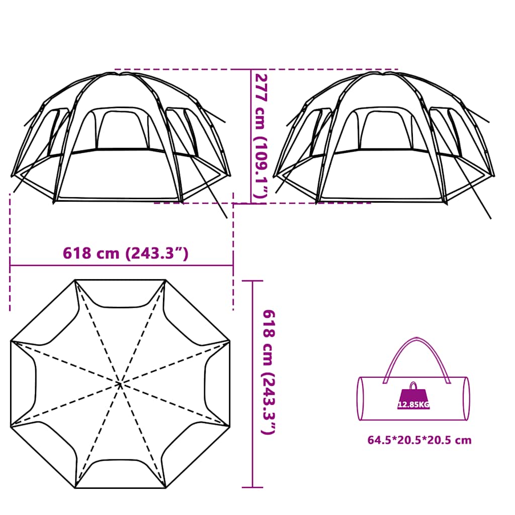 Party Tent Gray Waterproof