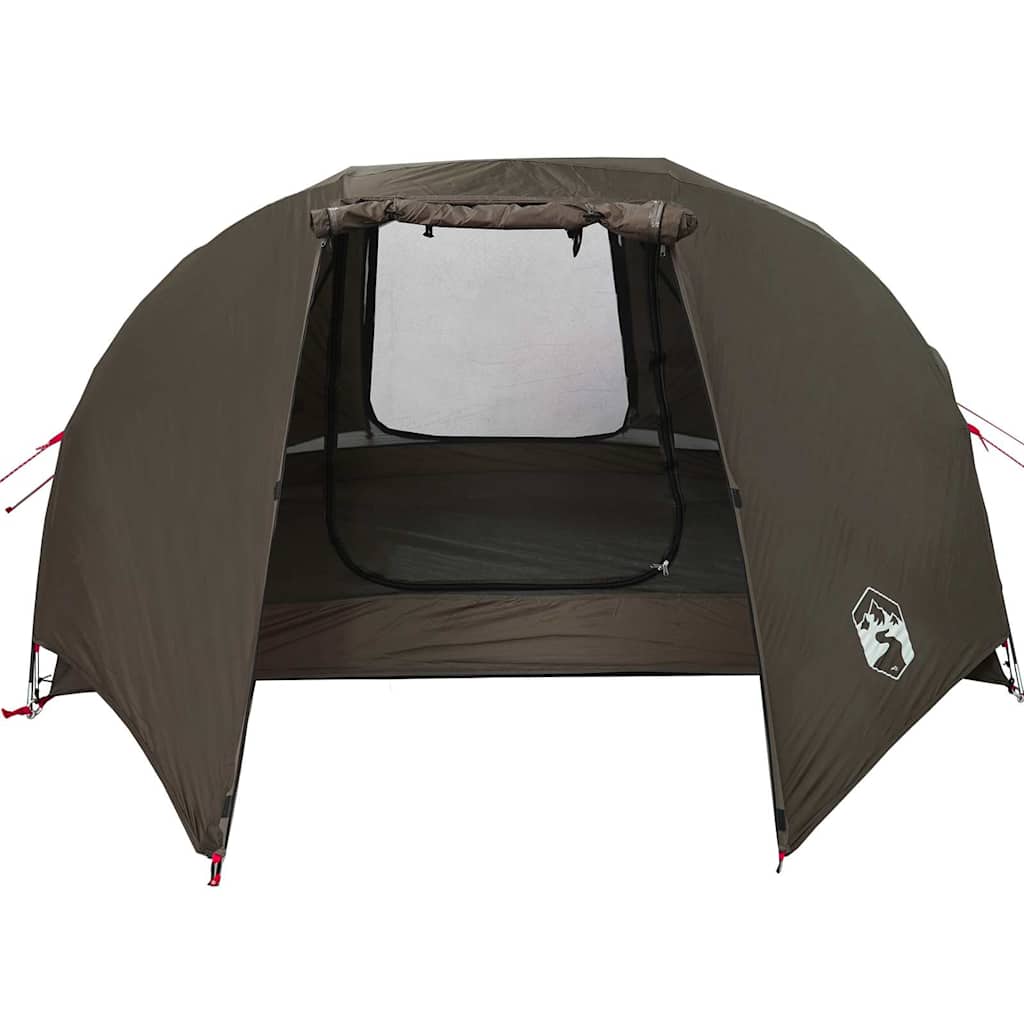 Fishing Tent 3 Persons Brown Waterproof