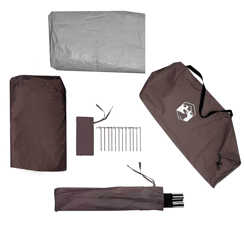 Fishing Tent 3 Persons Brown Waterproof