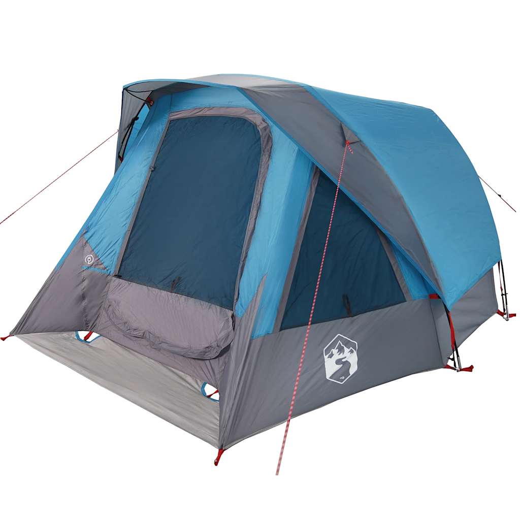 Camping Tent 4 Persons Blue Waterproof