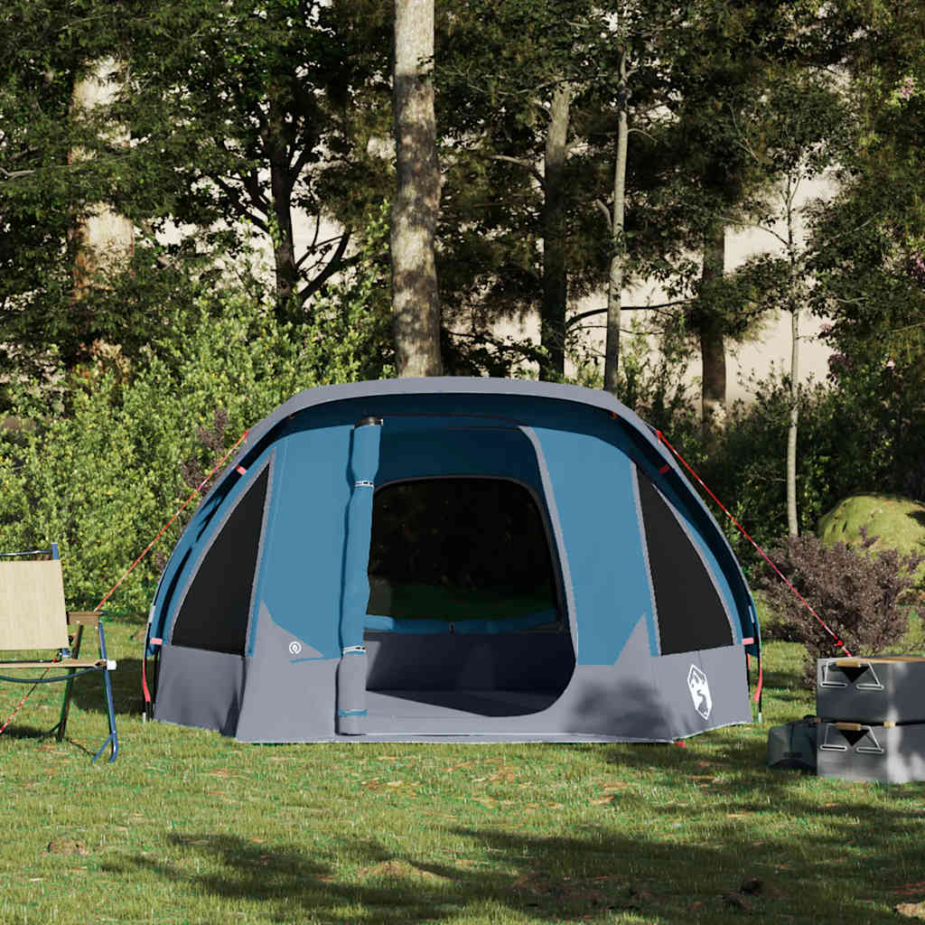 Camping Tent 4 Persons Blue Waterproof