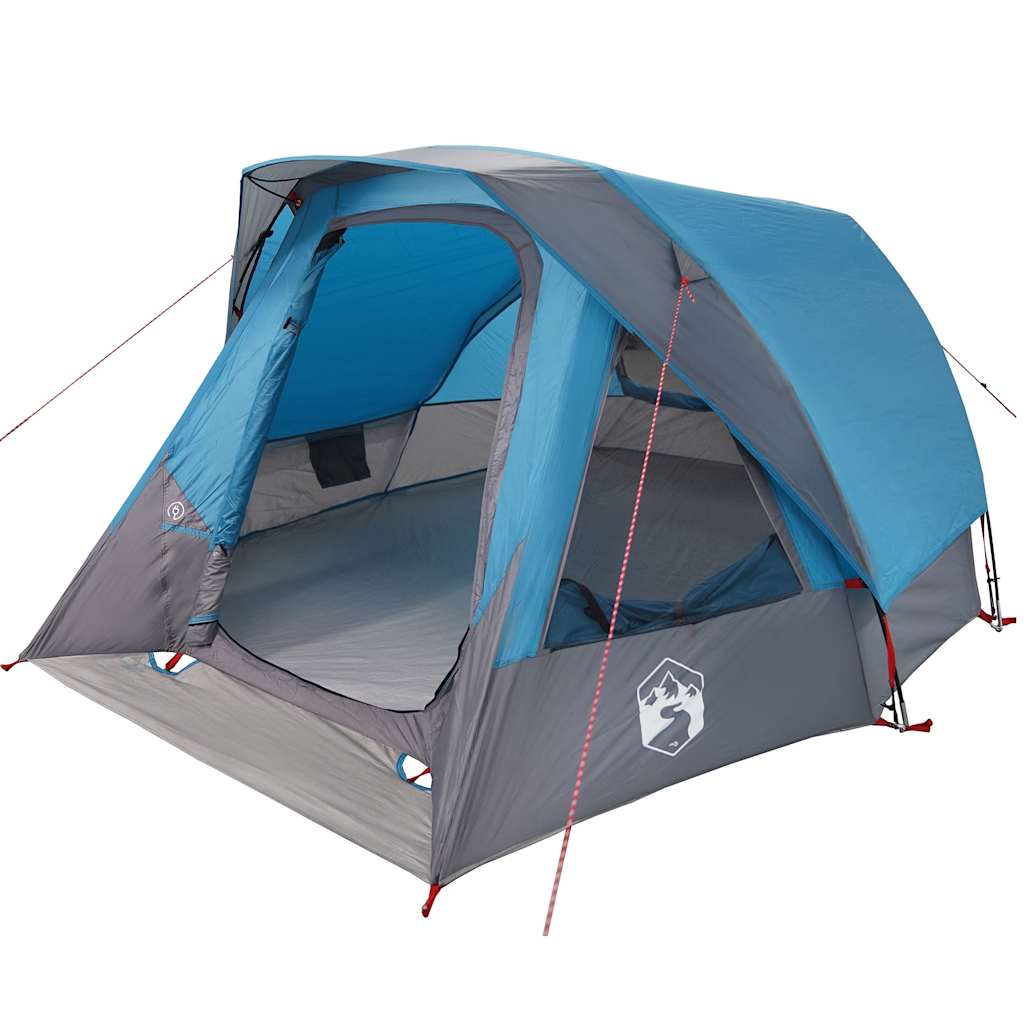 Camping Tent 4 Persons Blue Waterproof