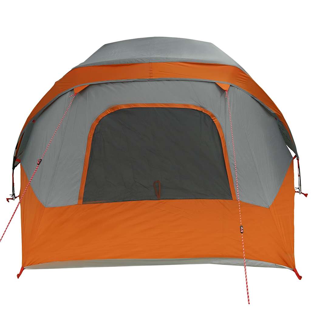 Camping Tent 4 Persons Gray and Orange Waterproof